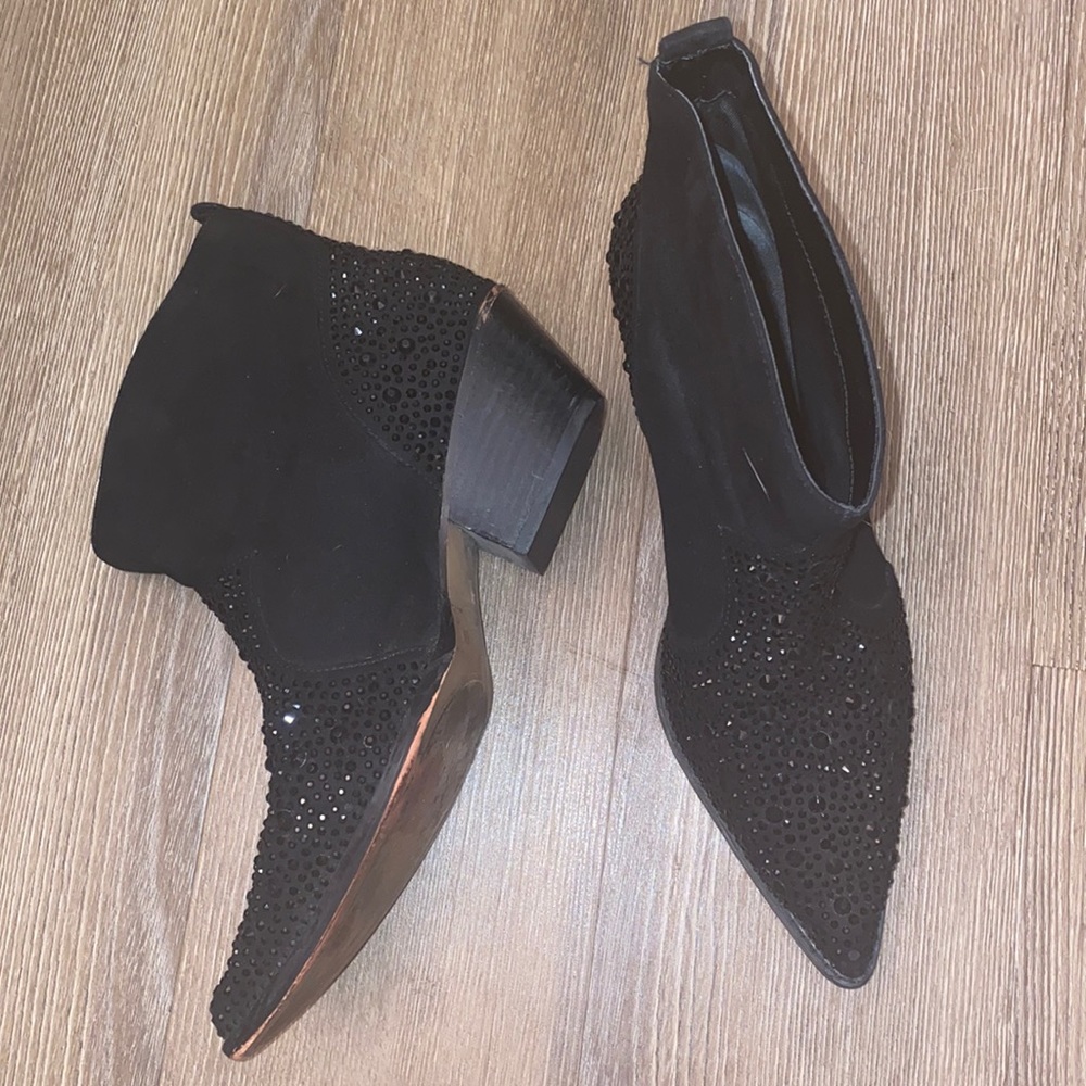 Jessica Simpson Black Rhinestone Cowboy Boots